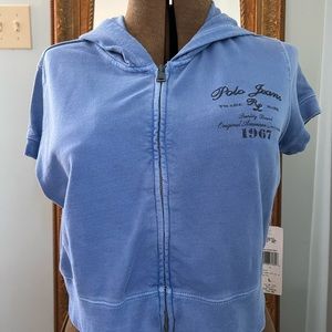 Ralph Lauren, Polo Jeans, short sleeved, cropped zip hoodie